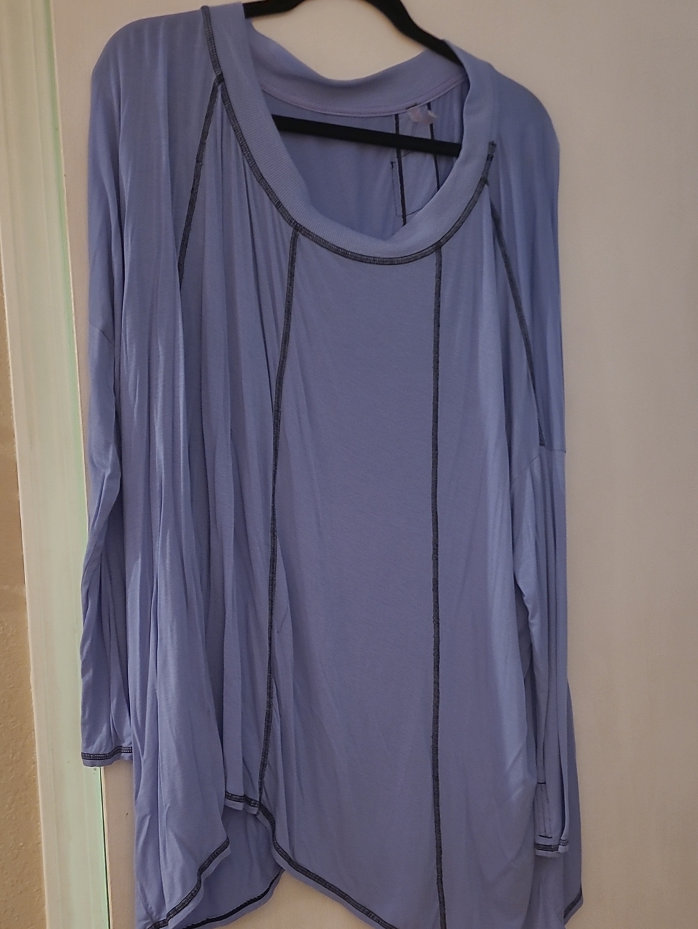 FP Movement Periwinkle Long-Sleeve Tunic with Contrast Seams